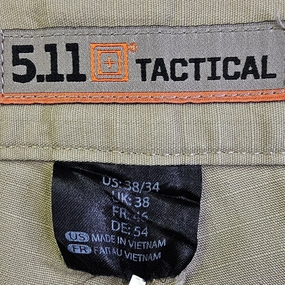 5.11 Tactical Pro Pants Mens 38x34 Khaki Ripstop Cargo Work Trousers 74273-162